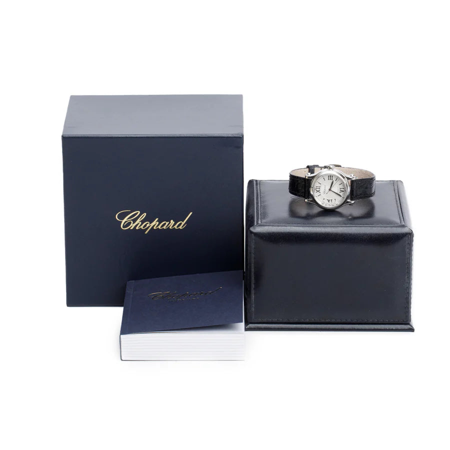 Stainless Steel Diamond Happy Sport 30 MM Automatic Watch w/ Box