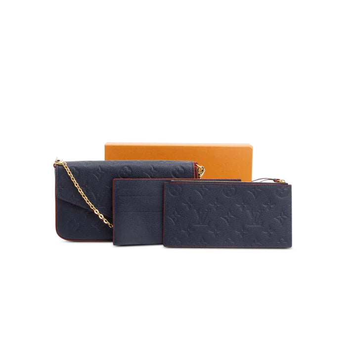 2020 Navy Monogram Empreinte Pochette Felicie w/ Inserts &amp; Box
