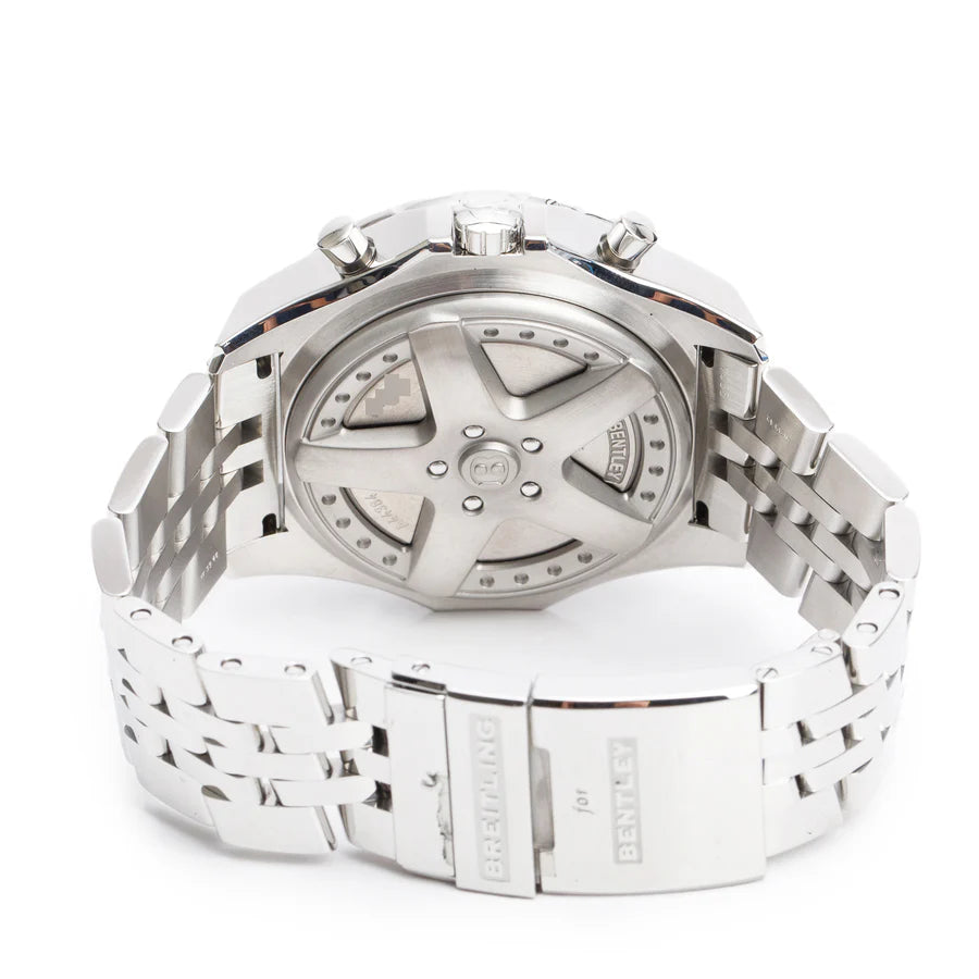 Stainless Steel Bently 6.75 49 MM Automatic Chronograph Watch A44364 w/ Box &amp; Papers