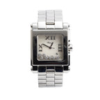 Stainless Steel Diamond Mother of Pearl Dial Happy Sport Square Quartz Watch 8495 Coeur Cult Core