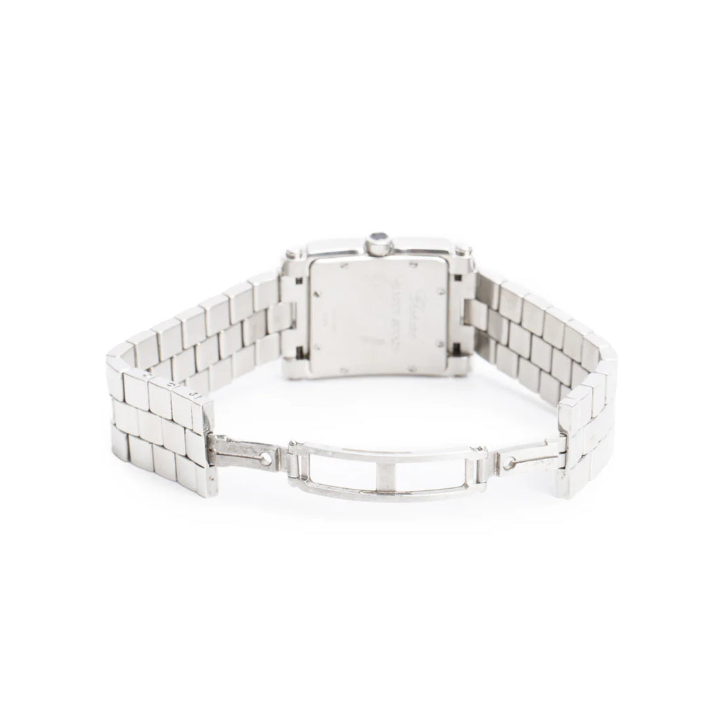 Stainless Steel Diamond Mother of Pearl Dial Happy Sport Square Quartz Watch 8495 Coeur Cult Core