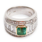 14k White &amp; Yellow Gold Emerald &amp; Diamond Ring, Size 6.75 Coeur Cult Core