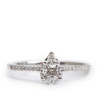 Effy 18k White Gold Cluster Diamond Ring, Size 7 w/ Box Coeur Cult Core