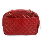 Vintage Red Quilted Lambskin Leather Tassel Camera Bag Coeur Cult Core