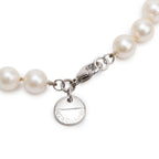 2022 18k White Gold 7-7.5 MM Akoya Cultured Pearl Necklace w/ Box &amp; Receipt Coeur Cult Core