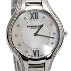 Stainless Steel Diamond Bezel Mother of Pearl Diamond Dial Noemia 32 MM Quartz Watch 5132 w/ Box