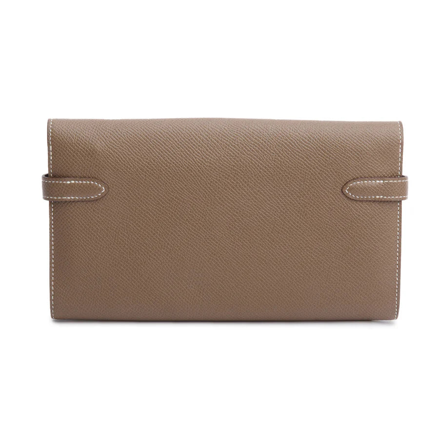 Etoupe Epsom Leather Classic Kelly Longue Wallet Coeur Cult Core