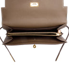 Etoupe Epsom Leather Classic Kelly Longue Wallet Coeur Cult Core