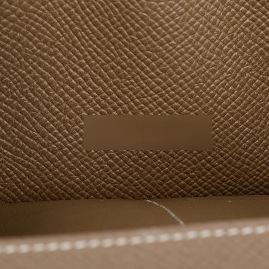Etoupe Epsom Leather Classic Kelly Longue Wallet Coeur Cult Core