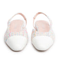 Pink Tweed White Patent Leather Cap Toe CC Slingback Flats, Size 37 w/ Box