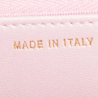 Pink Iridescent Quilted Lambskin Leather CC Pearl Crush Classic Wallet on Chain w/ Box Coeur Cult Core