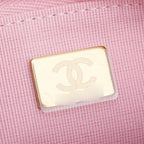 Pink Iridescent Quilted Lambskin Leather CC Pearl Crush Classic Wallet on Chain w/ Box Coeur Cult Core