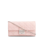 Pink Cannage Leather Miss Dior Promenade Chain Wallet
