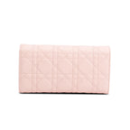 Pink Cannage Leather Miss Dior Promenade Chain Wallet