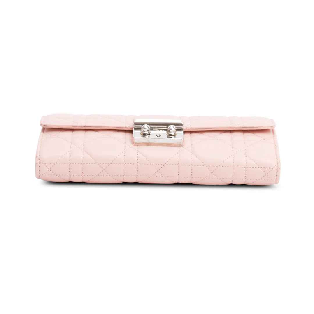 Pink Cannage Leather Miss Dior Promenade Chain Wallet