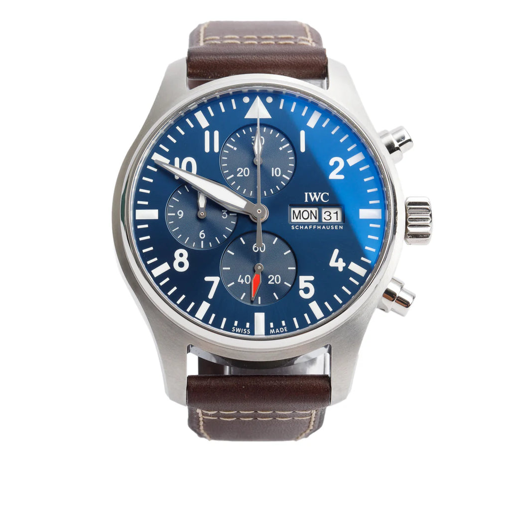 Stainless Steel 43MM Pilot's Chronograph Automatic Blue Dial Watch IW378004 w/ Box &amp; Papers