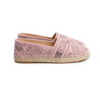 Pink Embroidered Toile De Jouy Granville Espadrille, Size 40 w/ Box