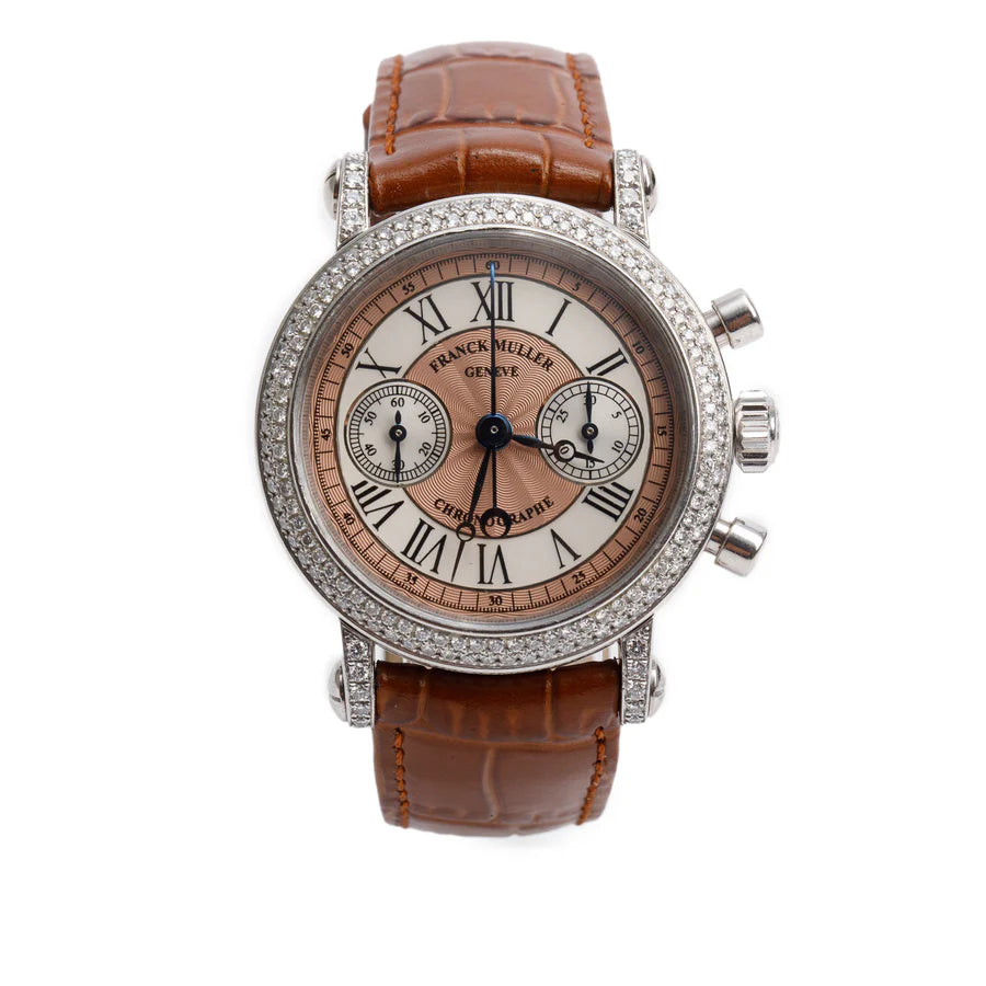 Platinum Pave Diamond 34 MM Chronograph Watch 2865 NAD