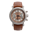 Platinum Pave Diamond 34 MM Chronograph Watch 2865 NAD