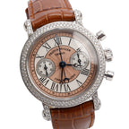 Platinum Pave Diamond 34 MM Chronograph Watch 2865 NAD