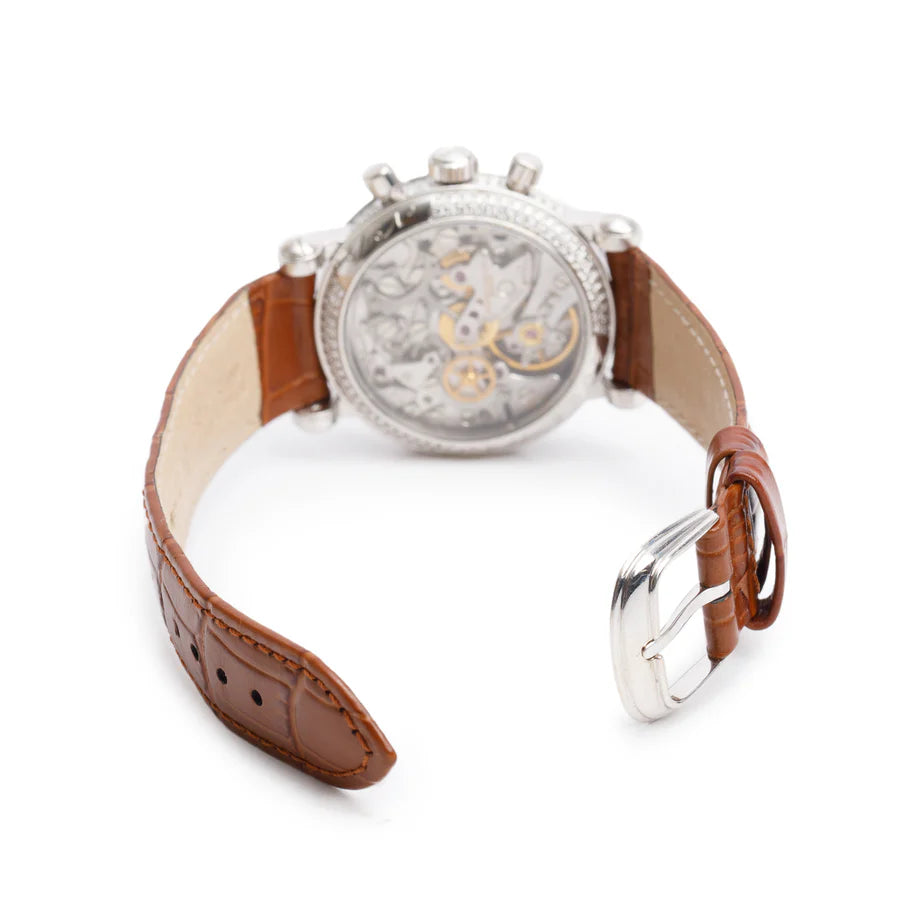Platinum Pave Diamond 34 MM Chronograph Watch 2865 NAD