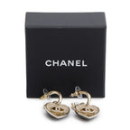 2023 Gold Plated Resin &amp; Strass CC Heart Drop Earrings w/ Box Coeur Cult Core