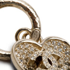 2023 Gold Plated Resin &amp; Strass CC Heart Drop Earrings w/ Box Coeur Cult Core