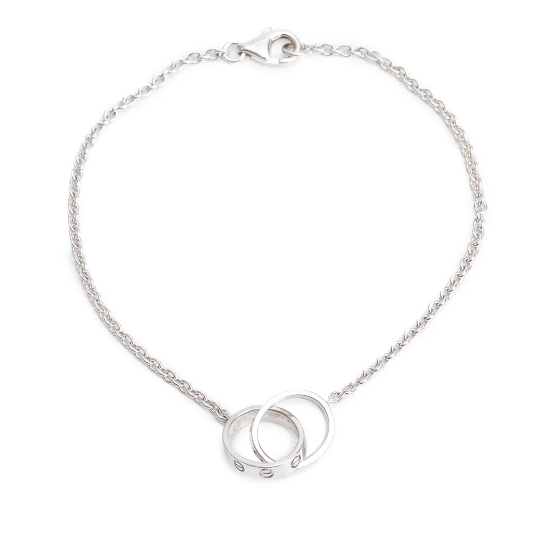 18k White Gold Interlocking Love Bracelet w/ Receipt Coeur Cult Core