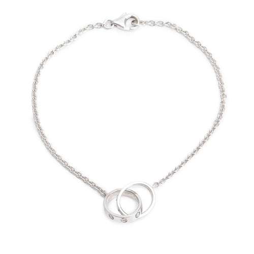 18k White Gold Interlocking Love Bracelet w/ Receipt Coeur Cult Core