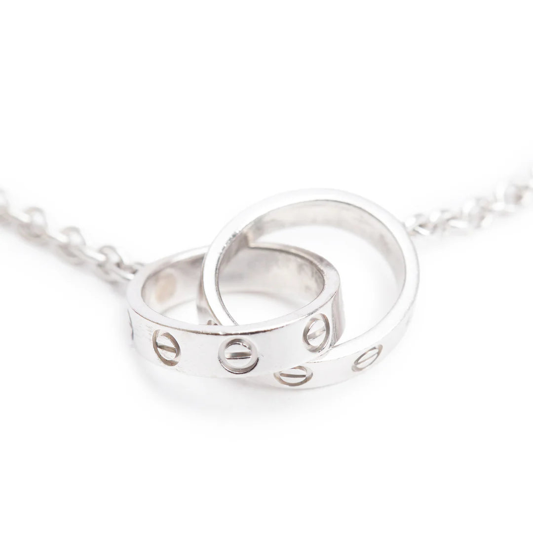 18k White Gold Interlocking Love Bracelet w/ Receipt Coeur Cult Core