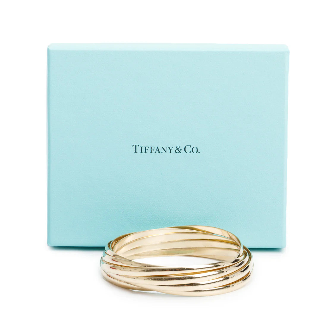 Paloma Picasso 18k Yellow Gold Melody Nine-Bangle Bracelet w/ Box Coeur Cult Core