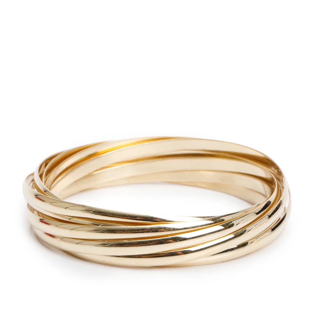 Paloma Picasso 18k Yellow Gold Melody Nine-Bangle Bracelet w/ Box Coeur Cult Core