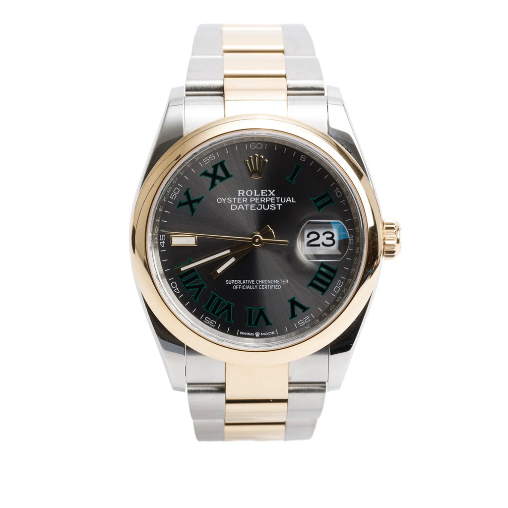 2023 Stainless Steel &amp; 18k Yellow Gold Datejust 36 MM Watch Wimbledon Dial 126203 w/ Box &amp; Papers Coeur Cult Core