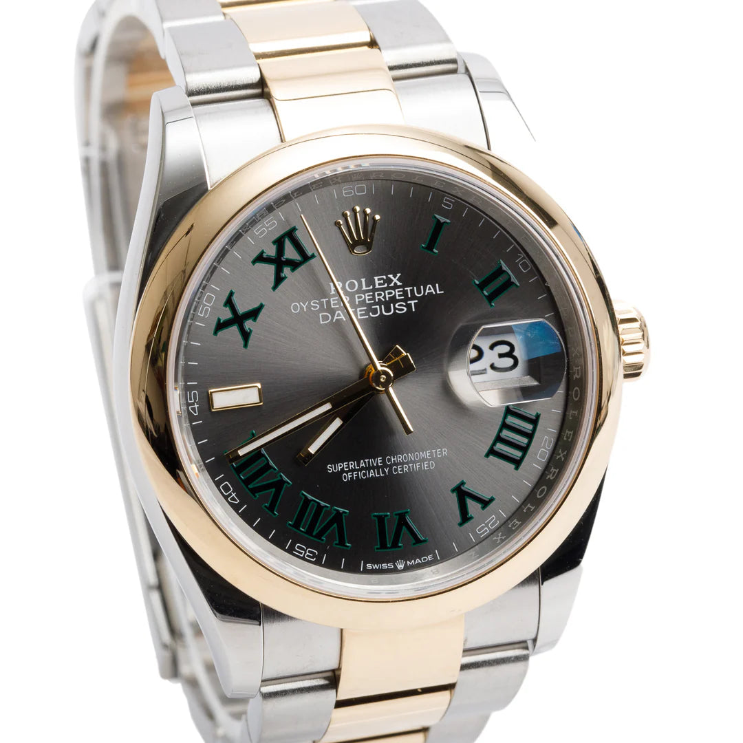 2023 Stainless Steel &amp; 18k Yellow Gold Datejust 36 MM Watch Wimbledon Dial 126203 w/ Box &amp; Papers Coeur Cult Core