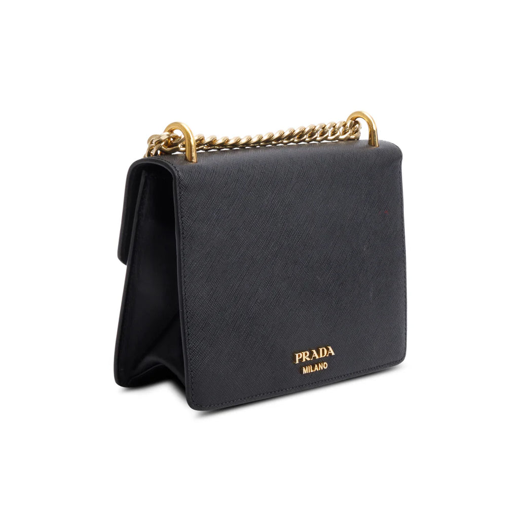 Black Saffiano Soft Calf Leather Arcade Shoulder Bag w/ Authentcity Card Coeur Cult Core