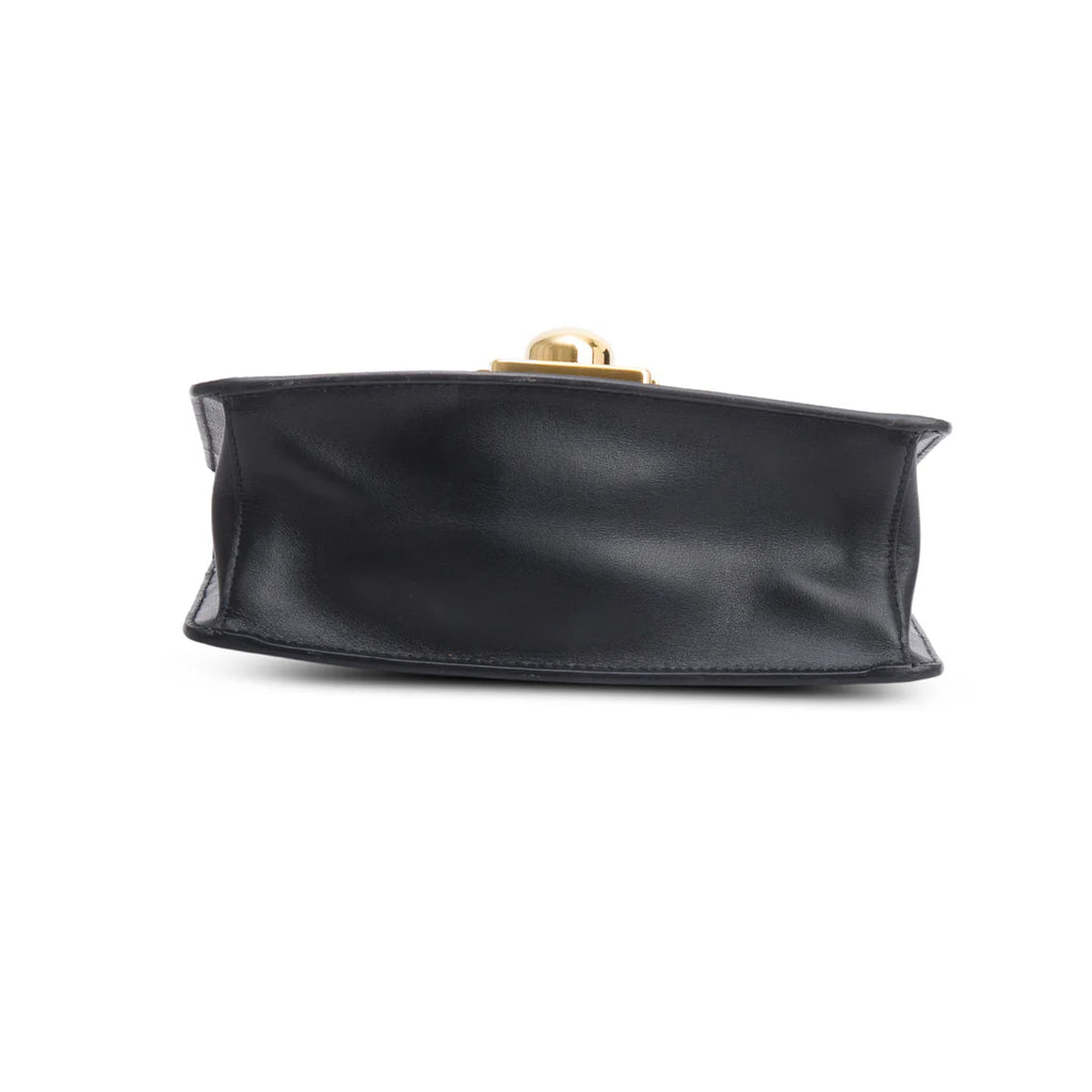 Black Saffiano Soft Calf Leather Arcade Shoulder Bag w/ Authentcity Card Coeur Cult Core