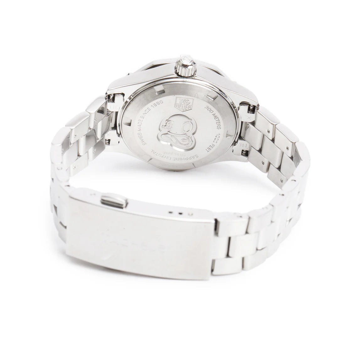 Stainless Steel Diamond Bezel Aquaracer 27 MM Quartz Watch Black Diamond Dial WAF141D w/ Box &amp; Papers