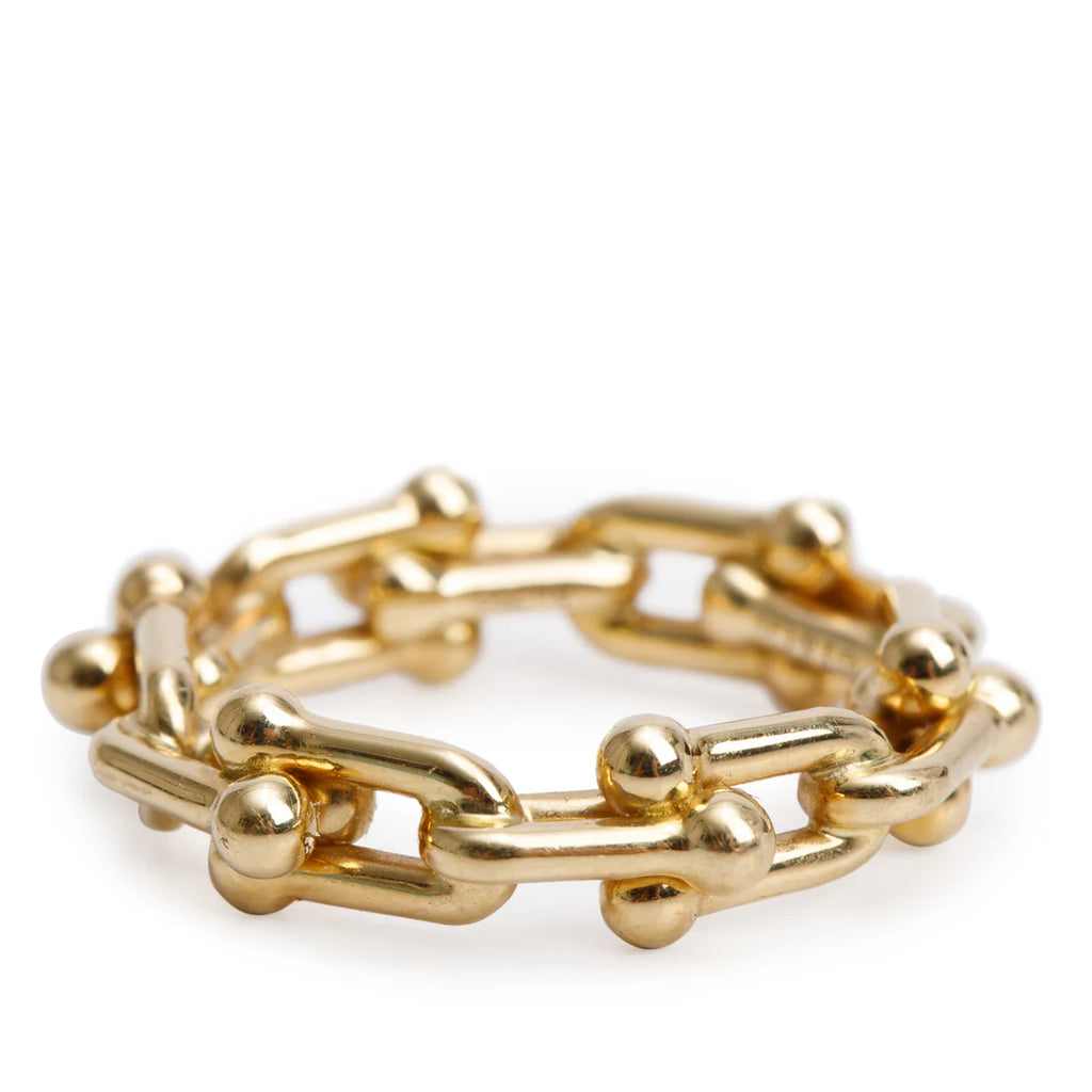 18k Yellow Gold HardWear Micro Link Ring, Size 4.5 w/ Box Coeur Cult Core