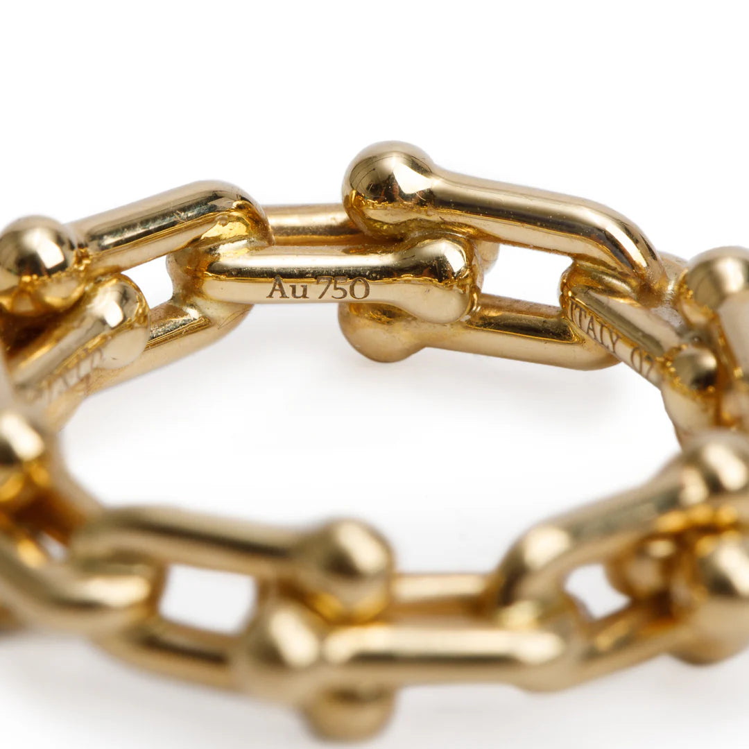 18k Yellow Gold HardWear Micro Link Ring, Size 4.5 w/ Box Coeur Cult Core