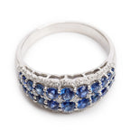 14k White Gold Blue Sapphire &amp; Diamond Ring, Size 11.25 Coeur Cult Core
