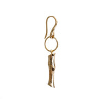 18k Yellow Gold Bamboo Drop Earrings w/ Box Coeur Cult Core