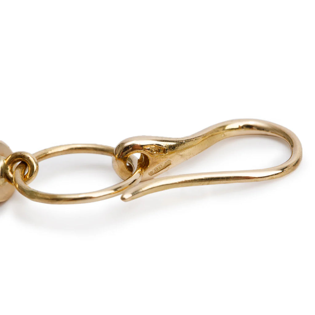 18k Yellow Gold Bamboo Drop Earrings w/ Box Coeur Cult Core