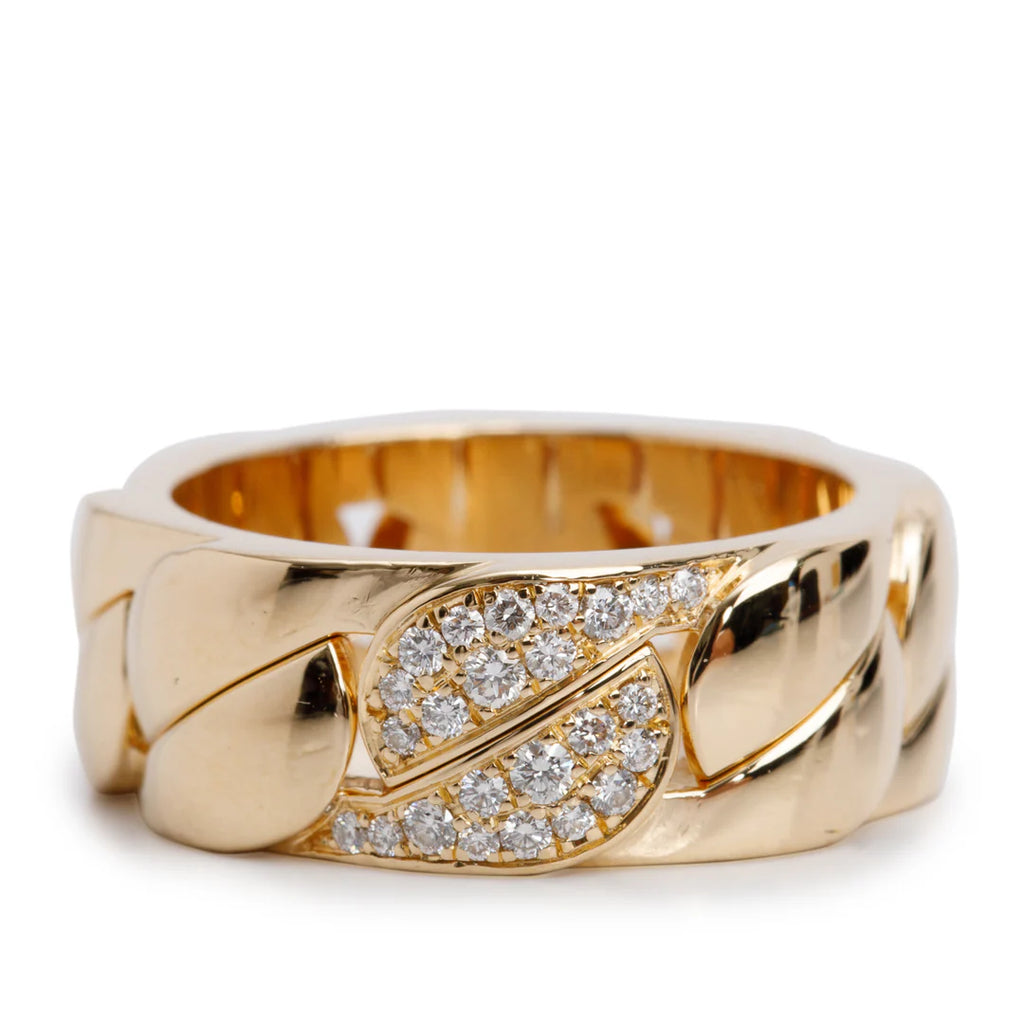 18k Yellow Gold Diamond La Dona Ring, Size 55 7.25 Coeur Cult Core