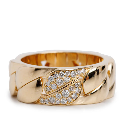 18k Yellow Gold Diamond La Dona Ring, Size 55 7.25 Coeur Cult Core