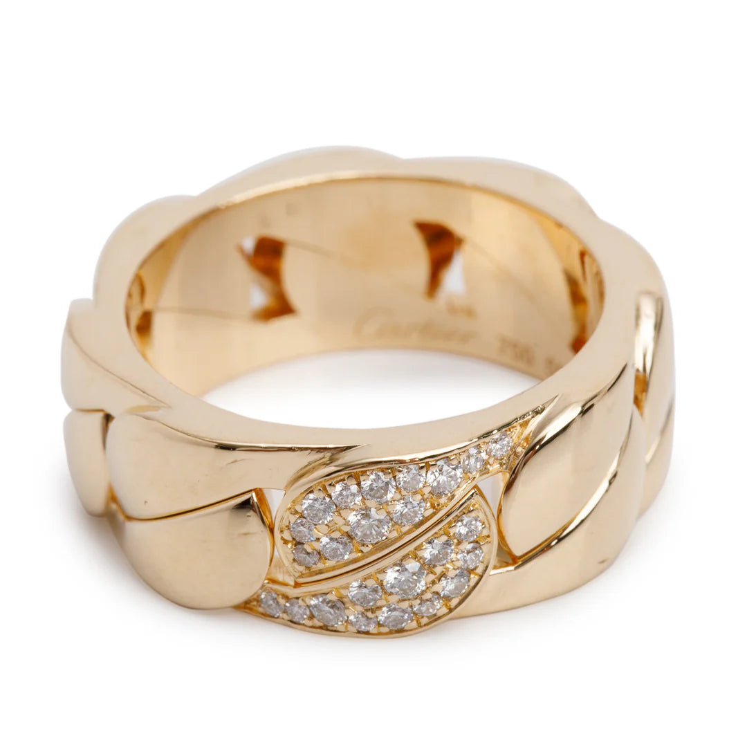 18k Yellow Gold Diamond La Dona Ring, Size 55 7.25 Coeur Cult Core