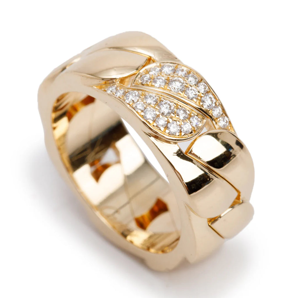 18k Yellow Gold Diamond La Dona Ring, Size 55 7.25 Coeur Cult Core