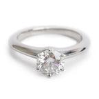 Platinum 1.33 ct. Diamond Solitaire Engagement Ring, Size 6.75 w/ Box Coeur Cult Core