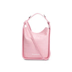 Pink Croc-Embossed Leather Tool 2.0 Small N/S Tote w/ Strap Coeur Cult Core