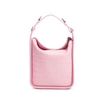 Pink Croc-Embossed Leather Tool 2.0 Small N/S Tote w/ Strap Coeur Cult Core