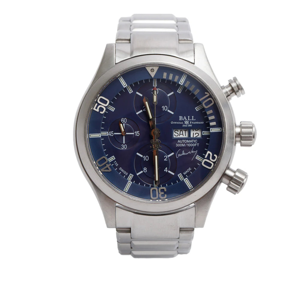 Limited Edition Stainless Steel Engineer Master II Diver Freefall 44 MM Automatic Chronograph Watch Blue Dial